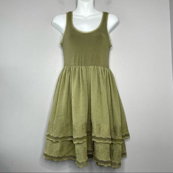 Silvian Heach Dresses & Skirts - SILVIAN HEACH Dress Womens Size XS Fairy Earthy Goblin Ruffle Lace Whimsical